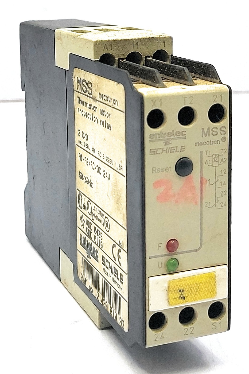 Entrelec Schiele 2.430.810.93 MSS Mecotron Thermistor Motor Protection Relay 24V