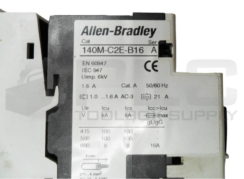 ALLEN BRADLEY 190S-AND2-CB16C /A STARTER W/ 100-C09*10 /A W/ 140M-C2E-B16 /A