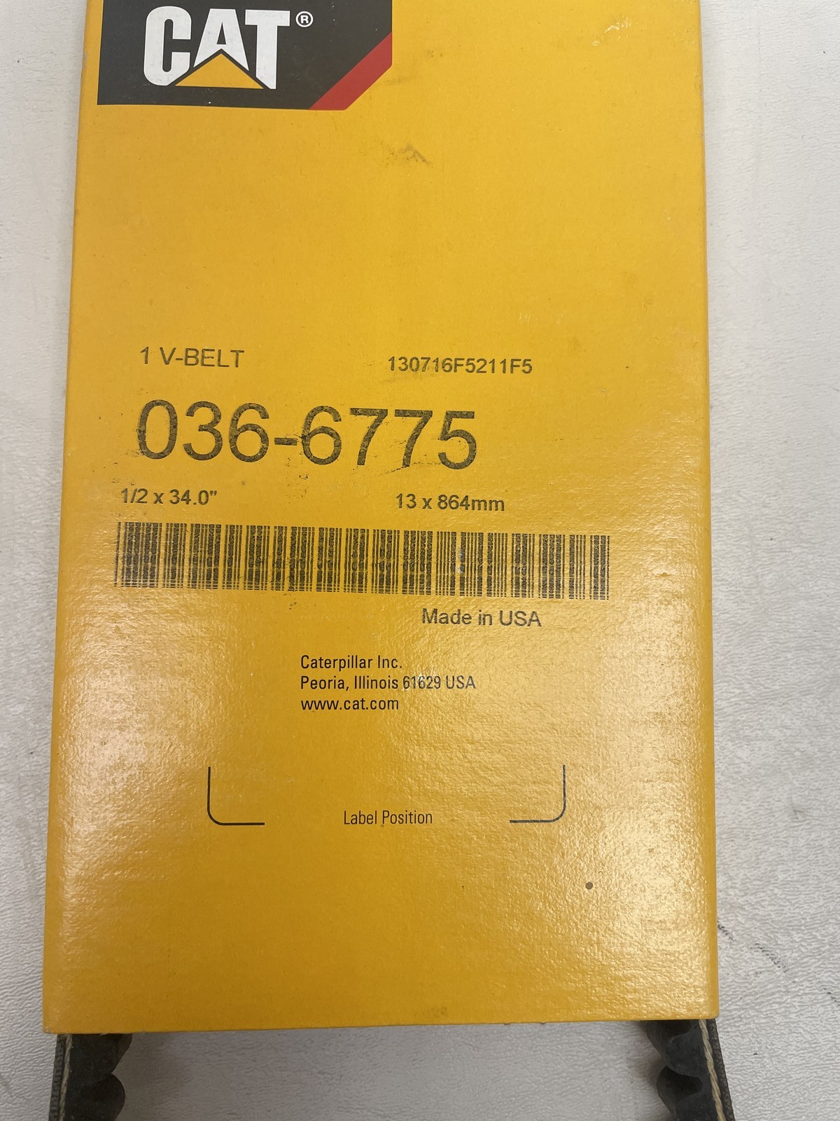 CATERPILLAR / CAT 036-6775 V-BELT CONSTRUCTION INDUSTRIAL