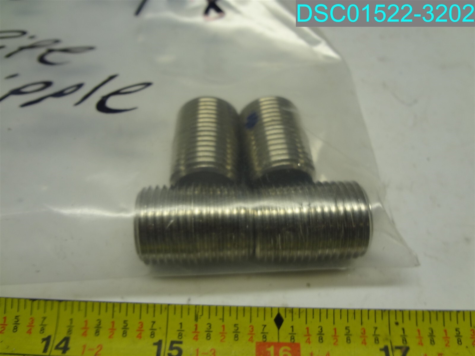 QTY=4: 1/2″x1-1/8″ Stainless Steel Pipe Nipple