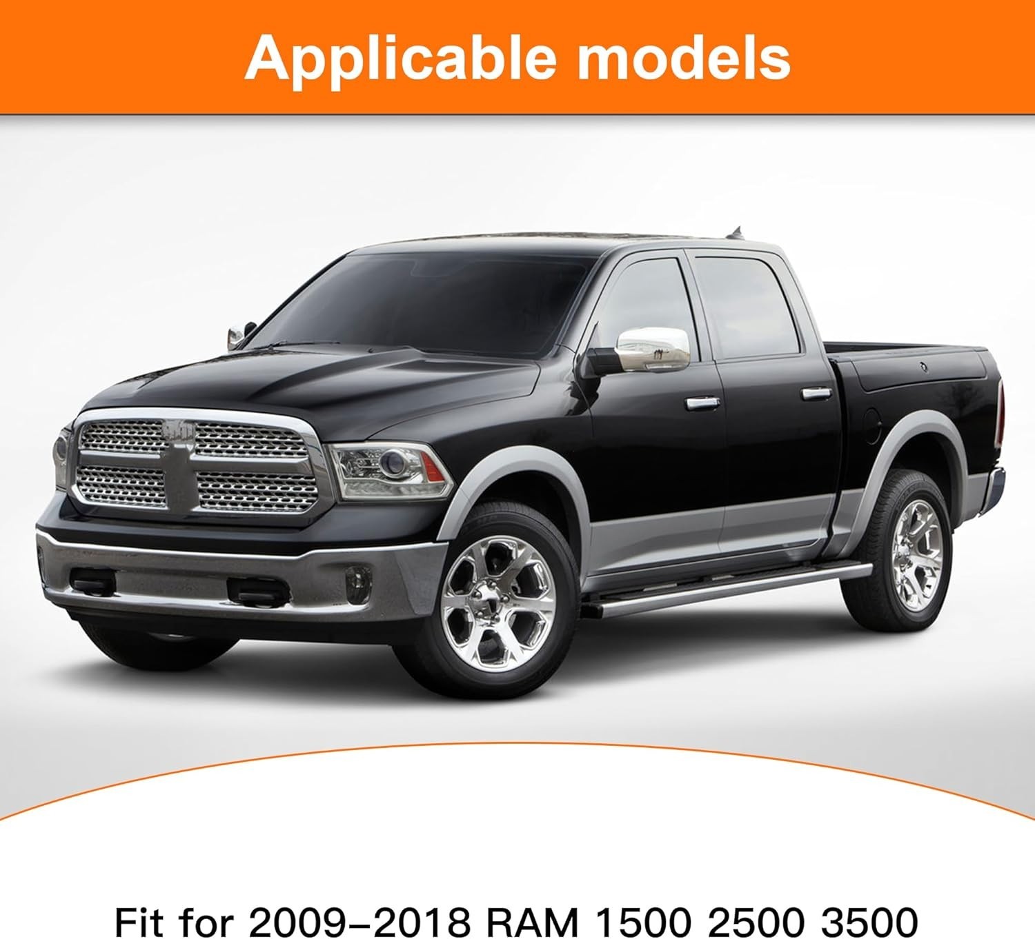 Rear Tailgate Emblem for 2009-2018 RAM 1500 2500 3500, Matte Black American Flag