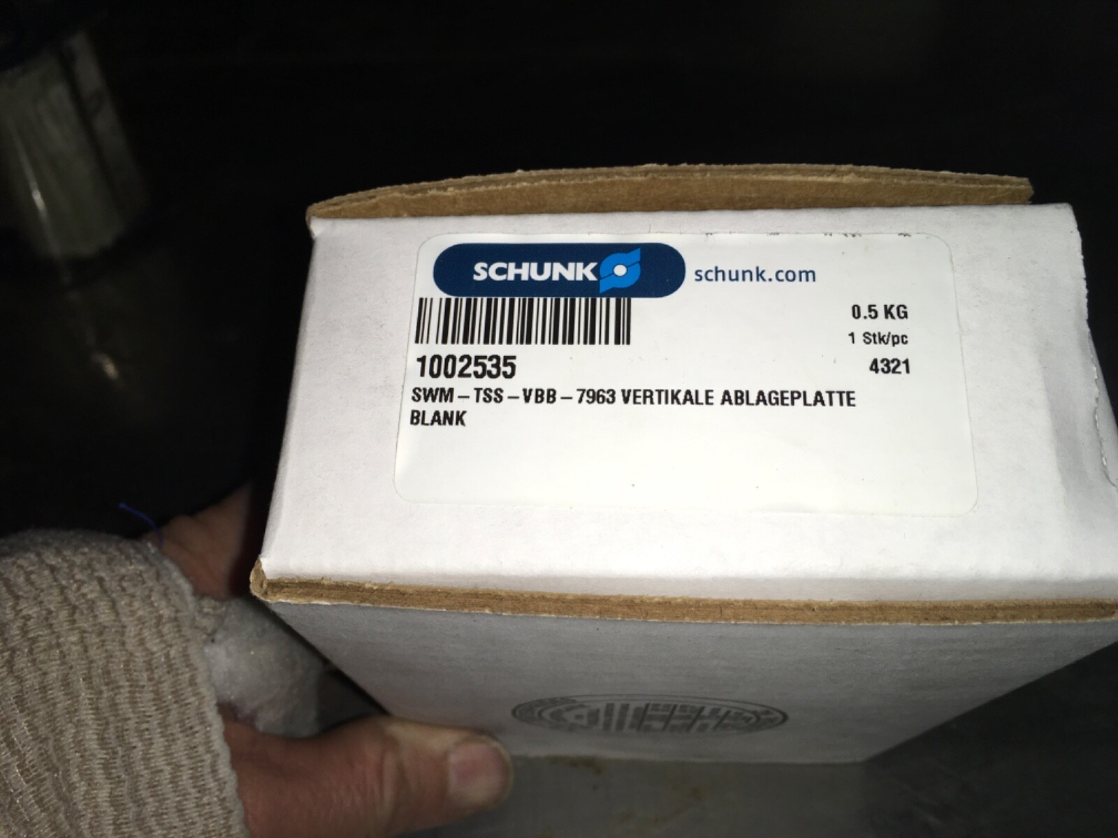 SCHUNK 1002535, SWM-TSS-VBB-7963 Vertikale Ablageplattie Blank, ADI-1404