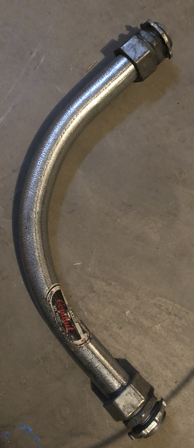 Vtg 12” UL ELECTRICAL METALLIC TUBING LA-3117 Conduit Pipe w Conduit Connector