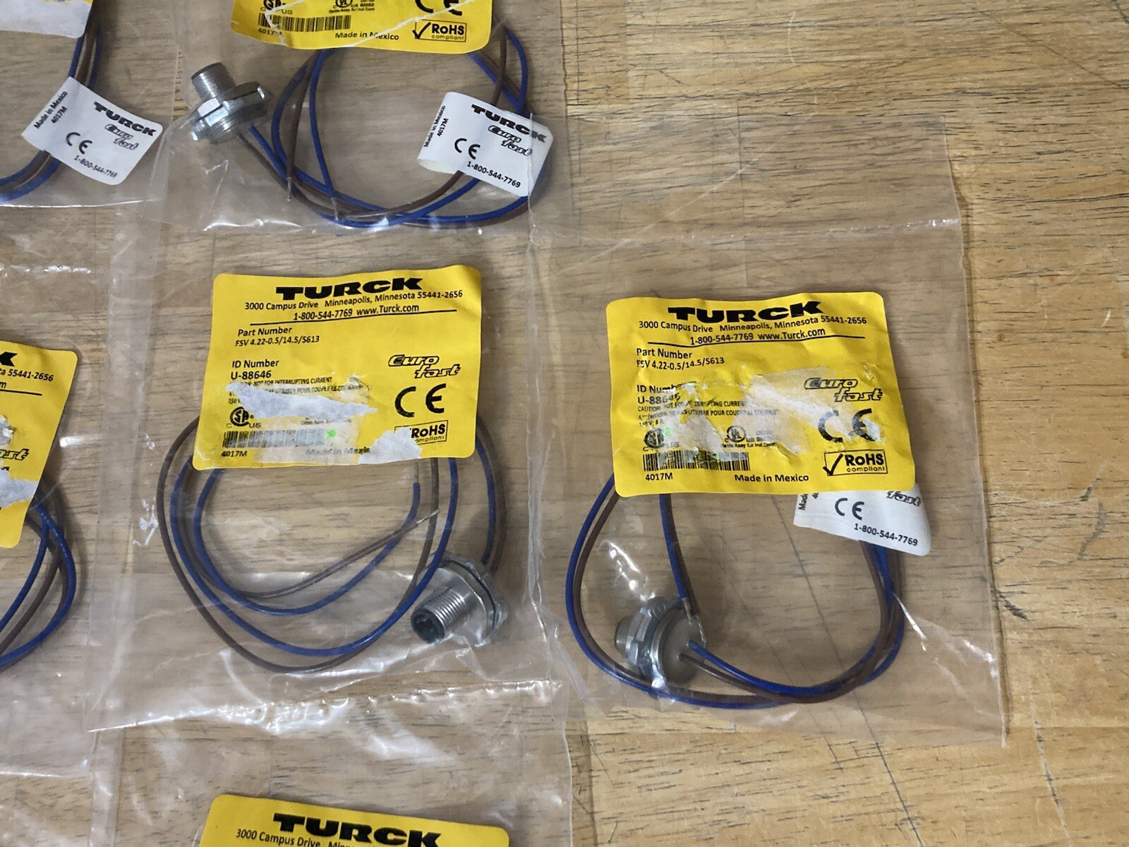 Turck FSV 4.22-0.5/14.5/S613 Panel Mount Receptacle Bulkhead Connector Lot of 10