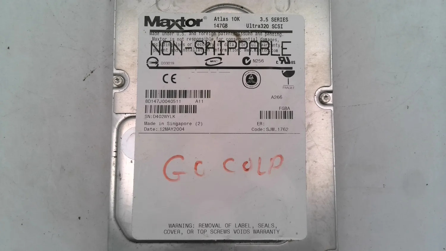 MAXTOR ATLAS 10K 147GB ULTRA320 SCSI 3.5″ SERVER HARD DRIVE