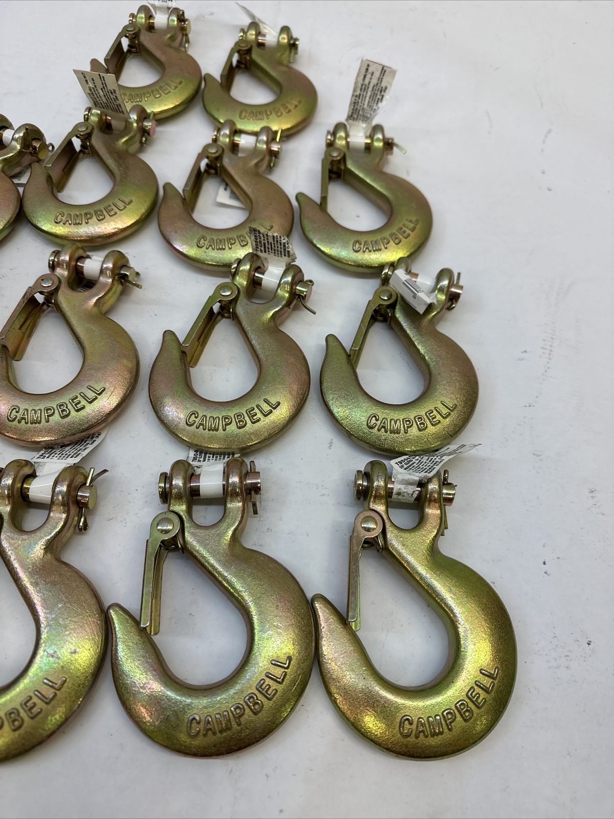CAMPBELL T9504515 Slip Hook,3/8 in.,6600 lb.,Clevis,Gold PK 14