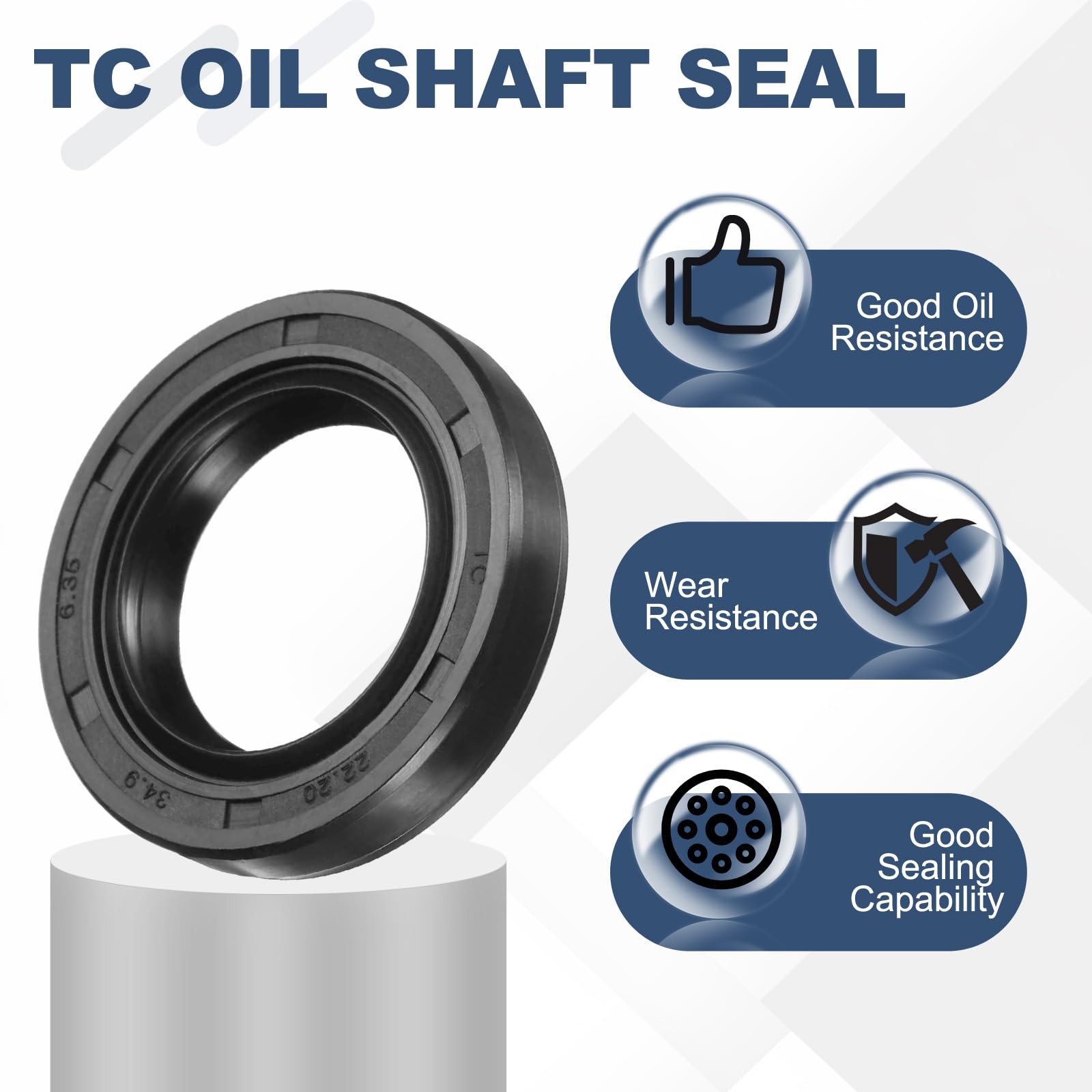 uxcell 22.2 x 34.9 x 6.35mm TC Oil Shaft Seal, Nitrile x x
