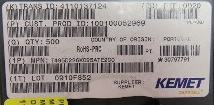 KEMET ELECTRONICS CORP T495D226K025ATE200 Qty of 75 per Lot T495 series 22�F 2