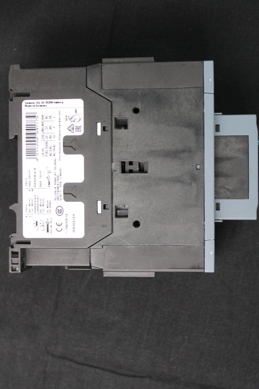 SIEMENS CONTACTOR 3RT2038-3AK60 110v/120v 3RT293-61BC00 SURGE SUPRES INSTALLED
