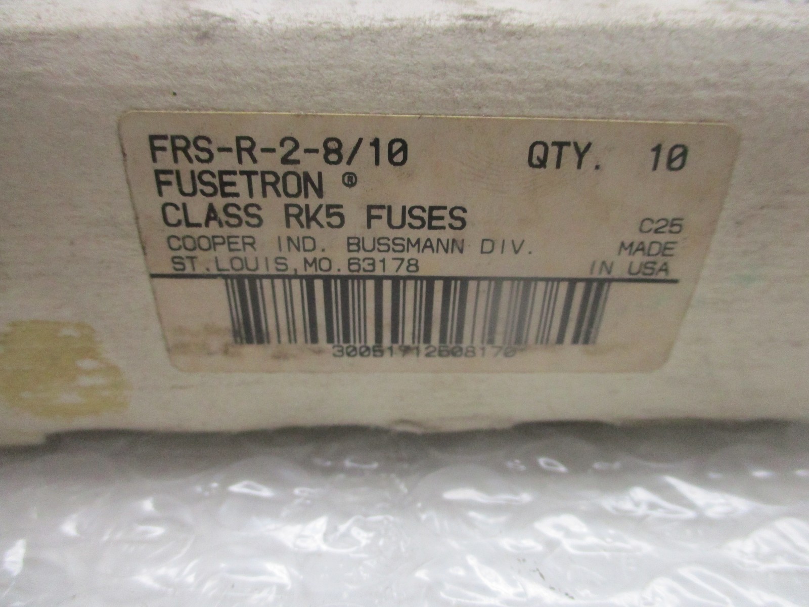 BUSSMANN FRS-R-2-8/10 FUSE BLACK PKG OF 10 NSMP