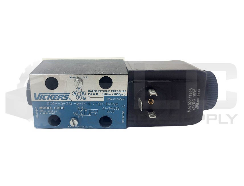 NEW VICKERS DG4V-3-2AL-M-U-HL7-60-EN594 VALVE W/ 02-111225 COIL 24 VDC 18W