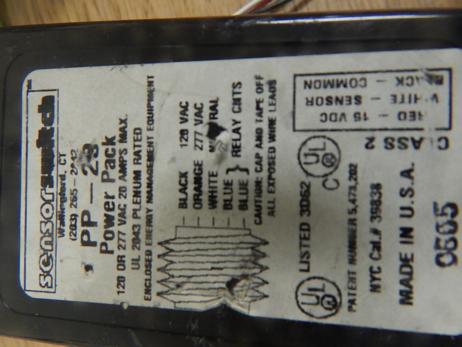 Sensor Switch PP-23 Power Pack 120/277VAC 20A 0605 39838 *FREE SHIPPING*