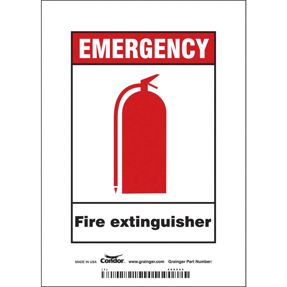 CONDOR 469V59 Safety Sign,7 in x 5 in,Vinyl 469V59
