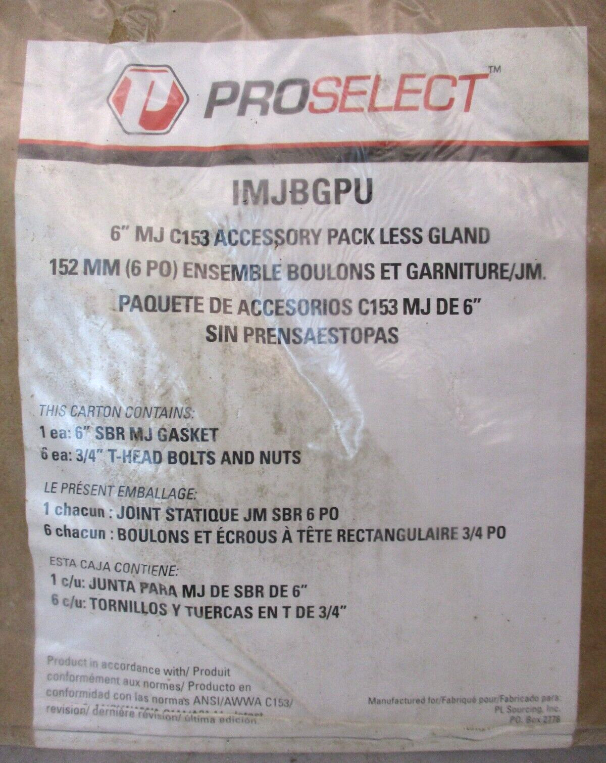 Pro Select IMJBGPU 6″ MJ C153 Accessory Pack Less Gland A7097IPL