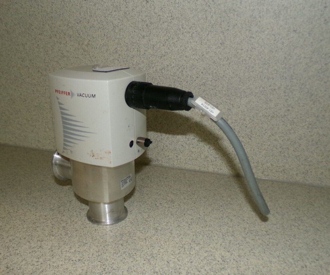 Pfeiffer EV 040 PA Electro Pneumatic Angle Vacuum Valve Stainless Steel
