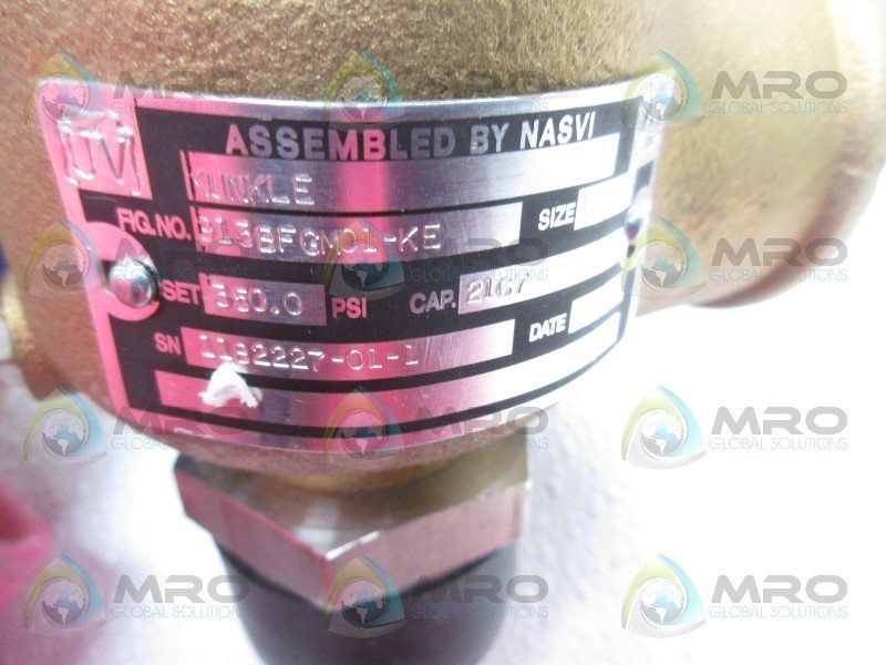 KUNKLE 913BFGM01-KE 350PSI PRESSURE RELIEF VALVE NSNP