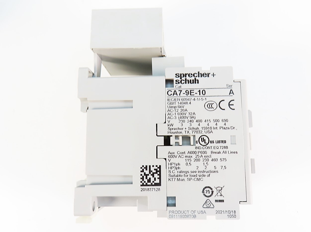 Sprecher + Schuh CA7-9E-10-110E 3P Contactor 32A 600V Max NIB