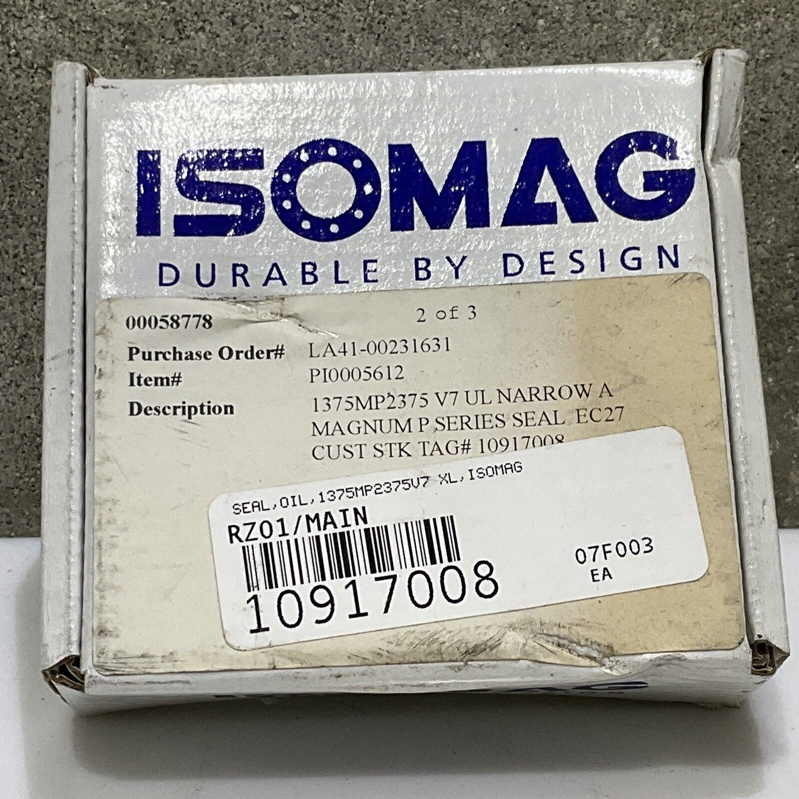 ISOMAG PI0005612 1375MP2375 V7 UL NARROW MAGNUM P SERIES SEAL EC27 678