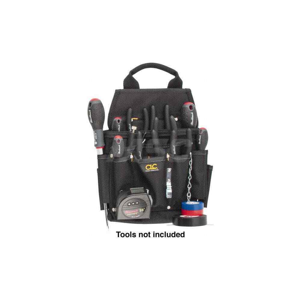 CLC 5505 Tool Pouch: 12 Pockets, Polyester, Black Nylon, Black