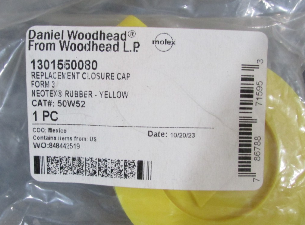 Daniel Woodhead 1301550080 Closure Caps Lot of 3