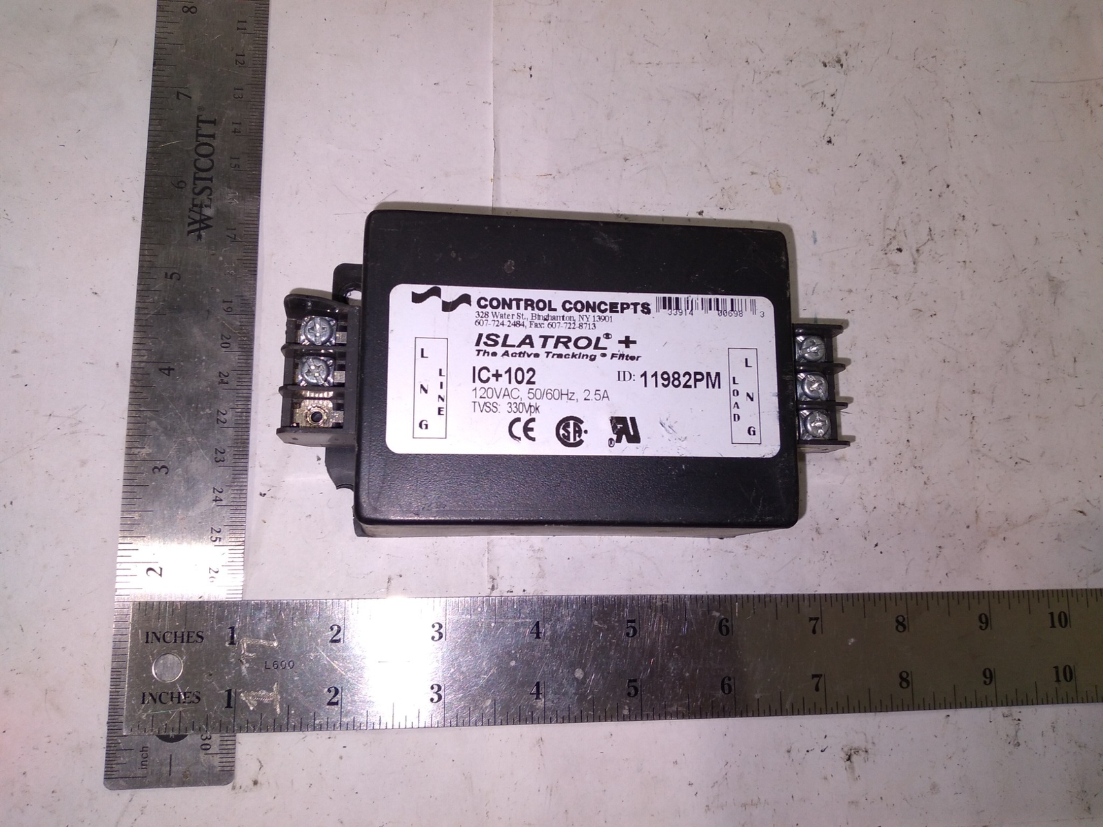 CONTROL CONCEPTS ISLATROL + IC+102 120VAC 50/60HZ 2.5A 11982PM