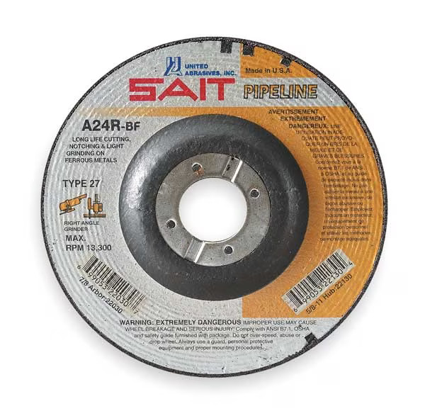 United Abrasives/Sait 22065 Cut-Off & Grinding Wheel, Type 27, 9 in Di