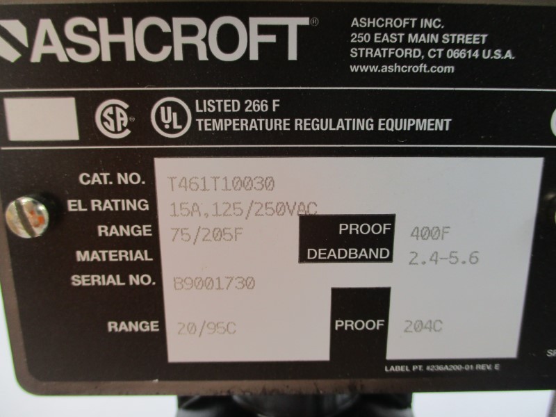 ASHCROFT T461T10030 125/250VAC 15A NSMP