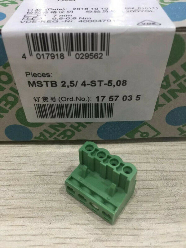 100pcs Phoenix Contact PCB connector plug 1757035 MSTB 2,5/ 4-ST-5,08