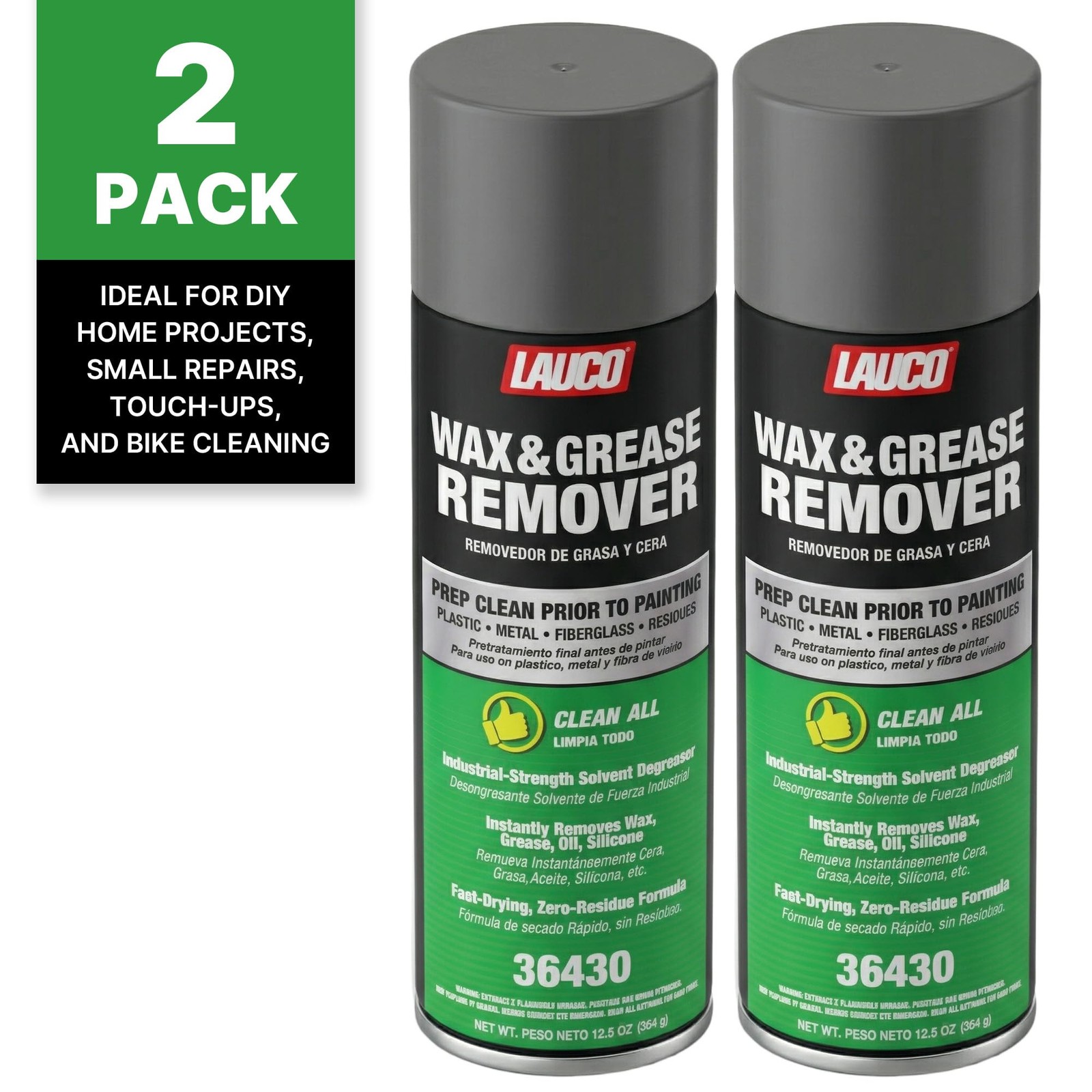 LAUCO Wax & Grease Remover Spray 13 oz, Pack of 2, Automotive Paint Prep