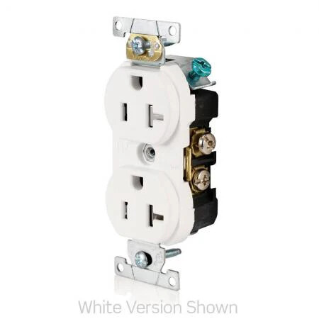 Leviton TCR20-W 20A 125V Side Wired Tamper Resistant Duplex Receptacle