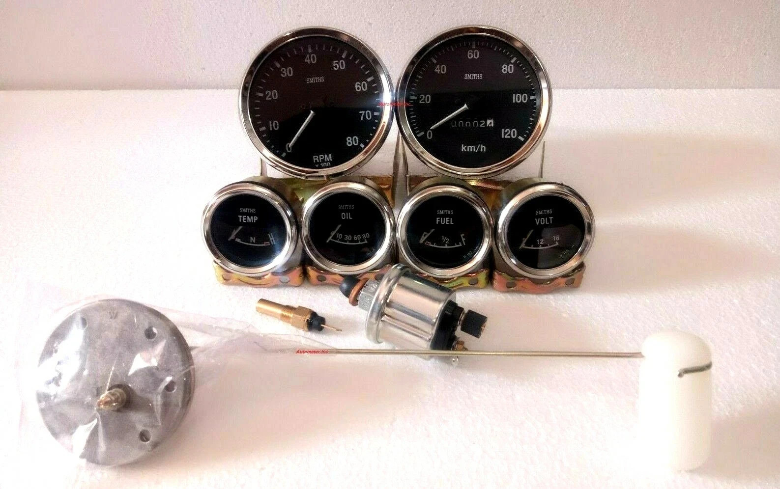 Smiths Electrical Temp+Oil+Volt+Fuel+Speedo+Tacho 100 mm With 3 sender Units B/C