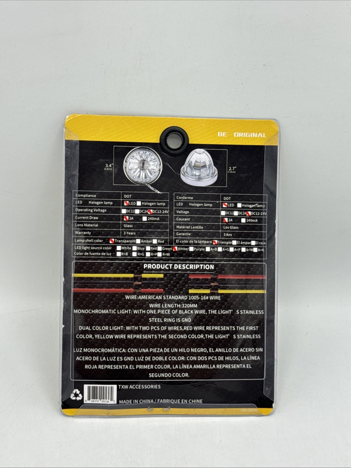 TLED-WA Amber Watermelon LED with Reflector Cup and Lock Ring (19 Diodes)