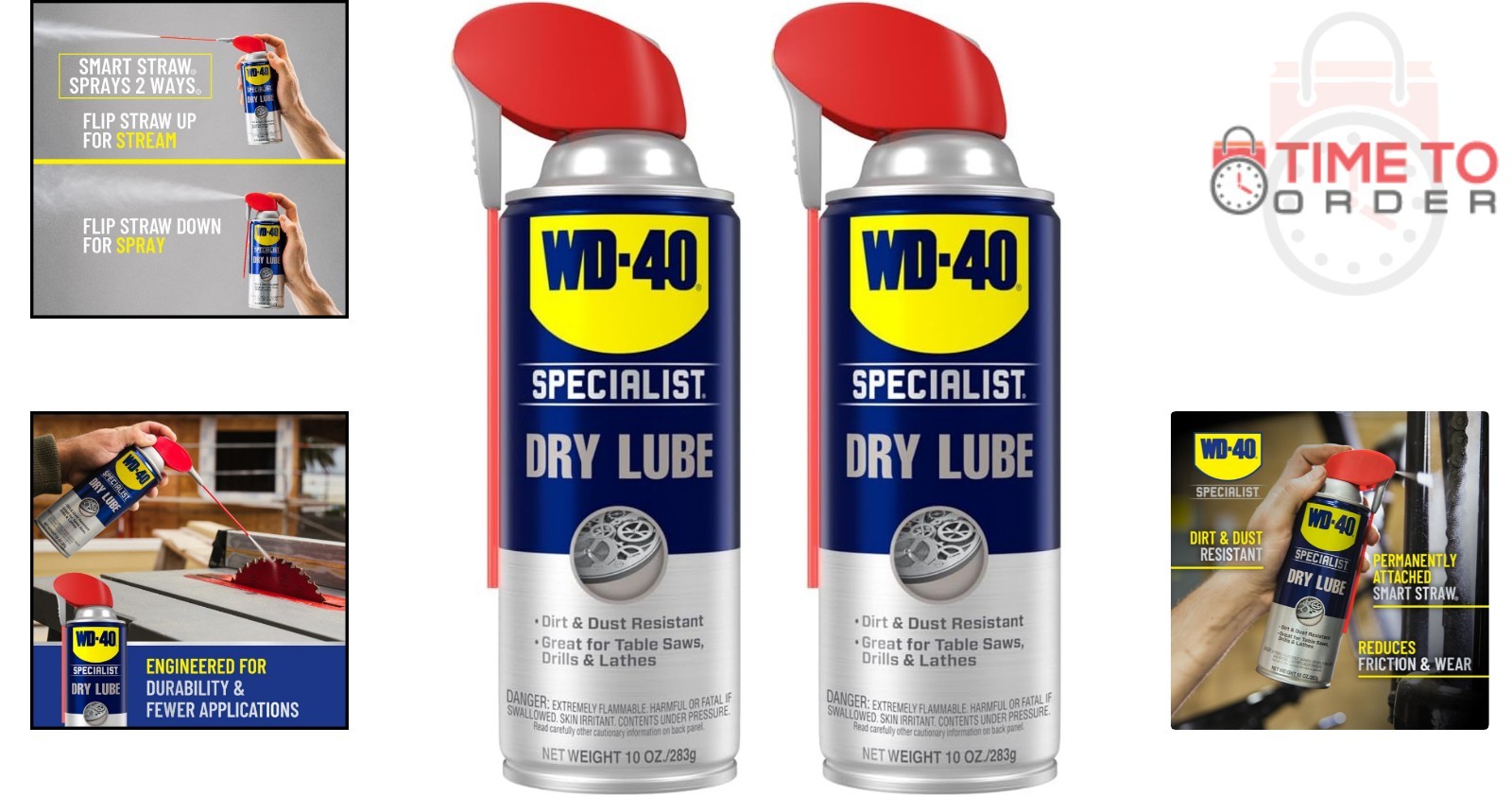 Dry Lube Spray Twin Pack 10 Oz PTFE Corrosion & Friction Protection