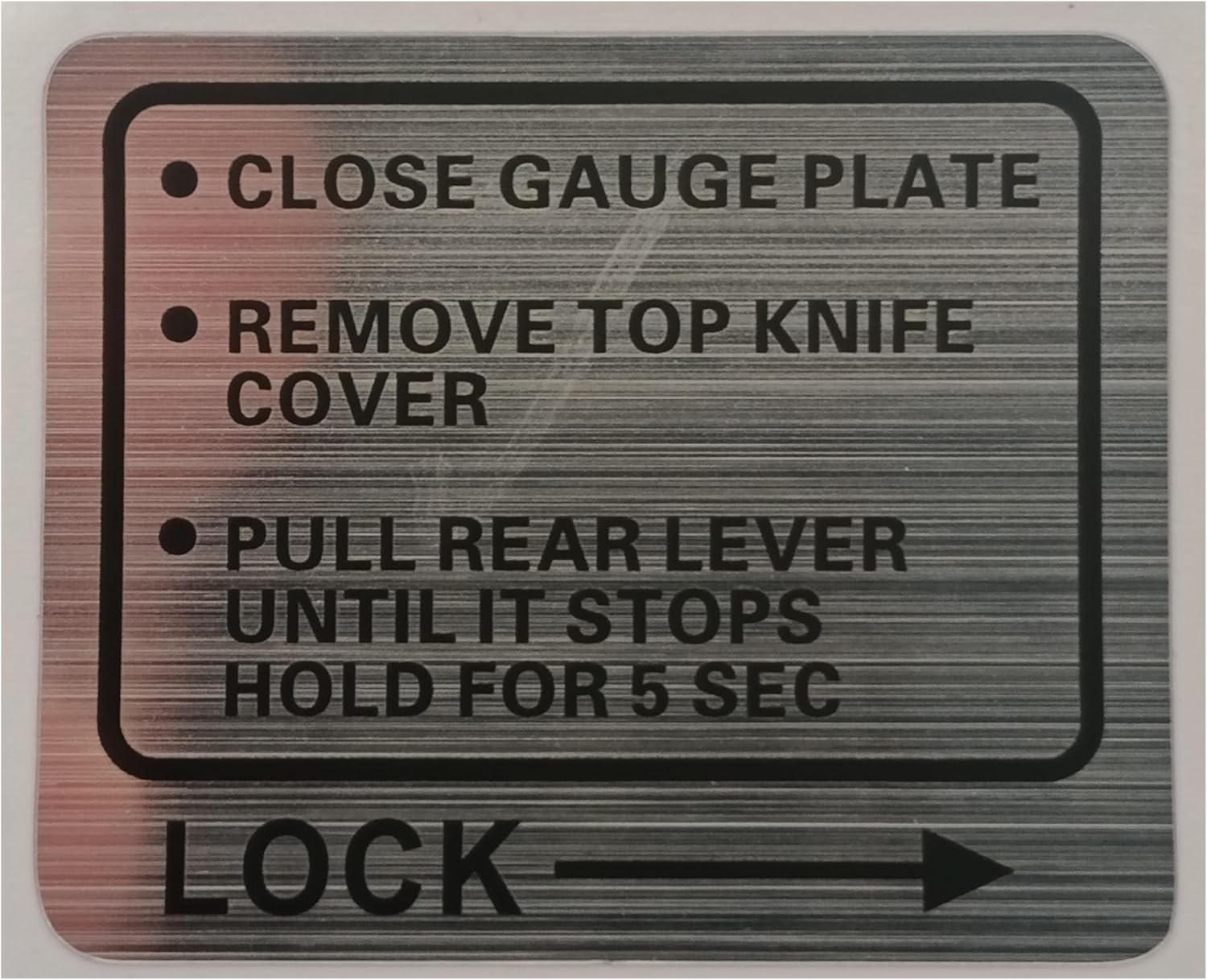 OCS Parts Hobart 00-437239 Instruction Label for Hobart 2000 Series Slicers