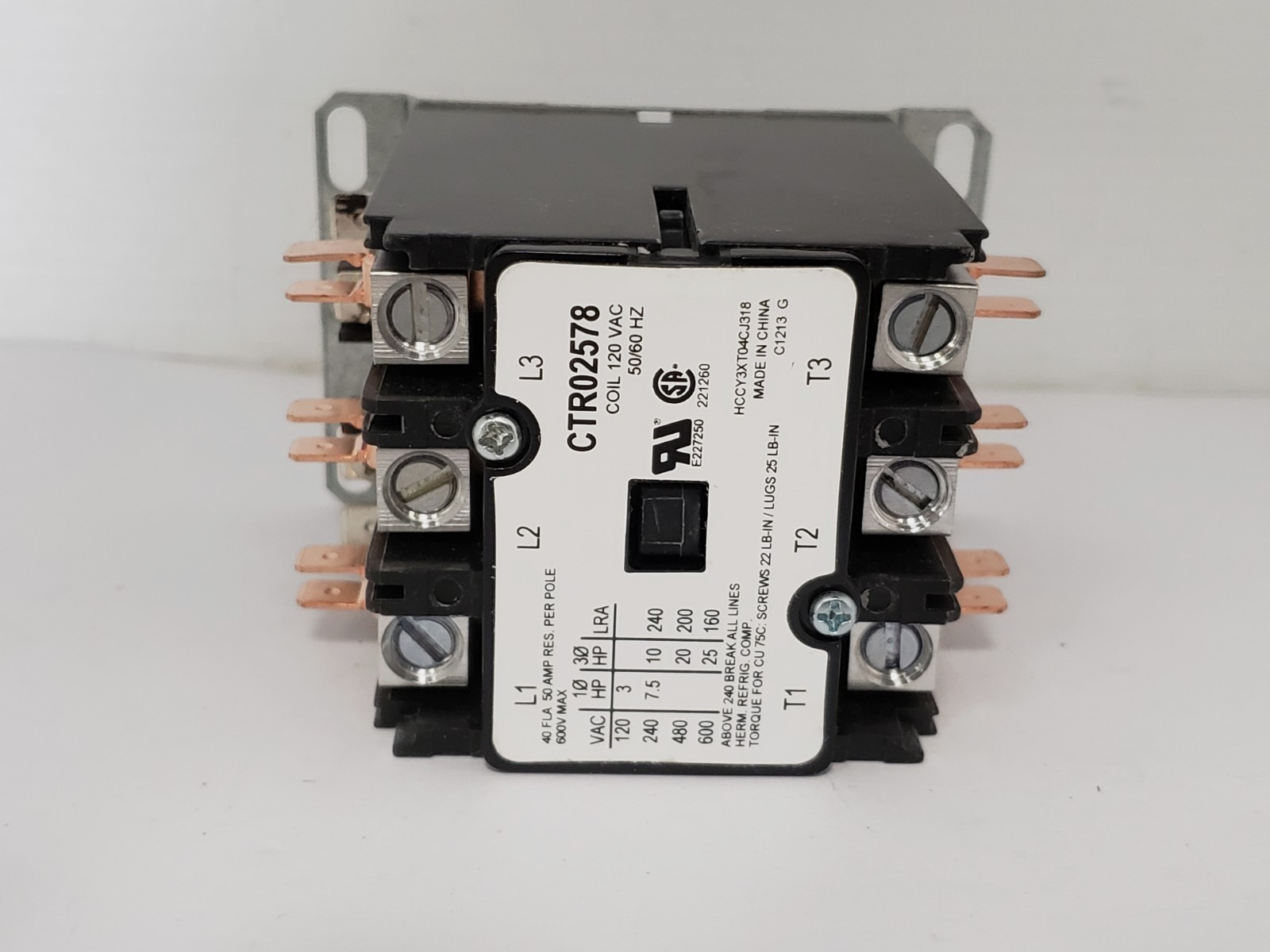 SERVICE FIRST CTR02578 CONTACTOR 3P 40A 120V 50/60HZ NIB