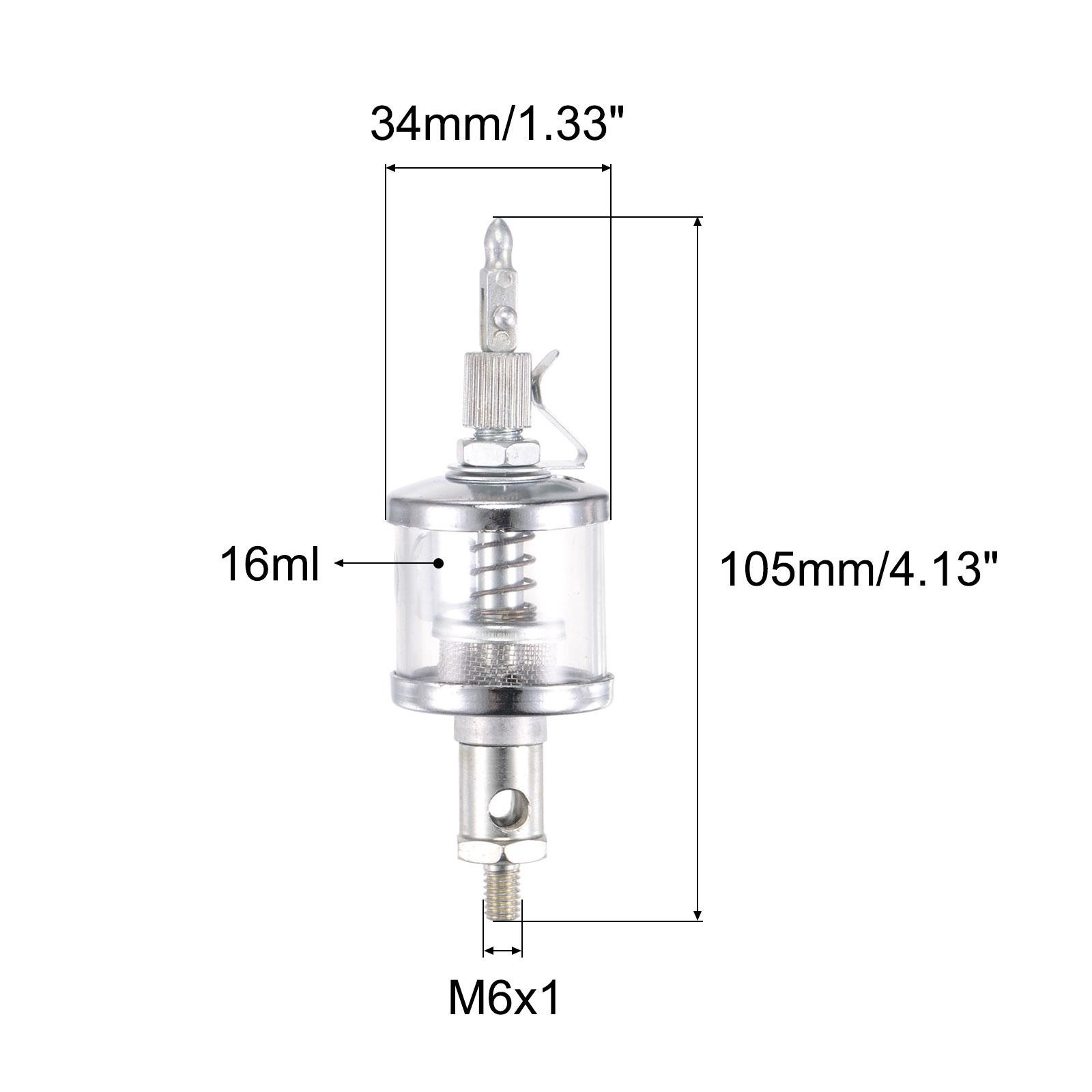 Needle Valve Type Oil Cup M6x1 Thread 16ml Sight Gravity Drip Feed Oiler
