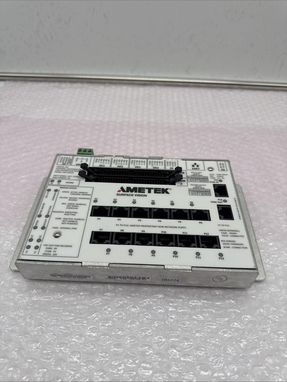 Ametek Cognex Surface Vision SYNC Distribution Module Panel # 540-120150