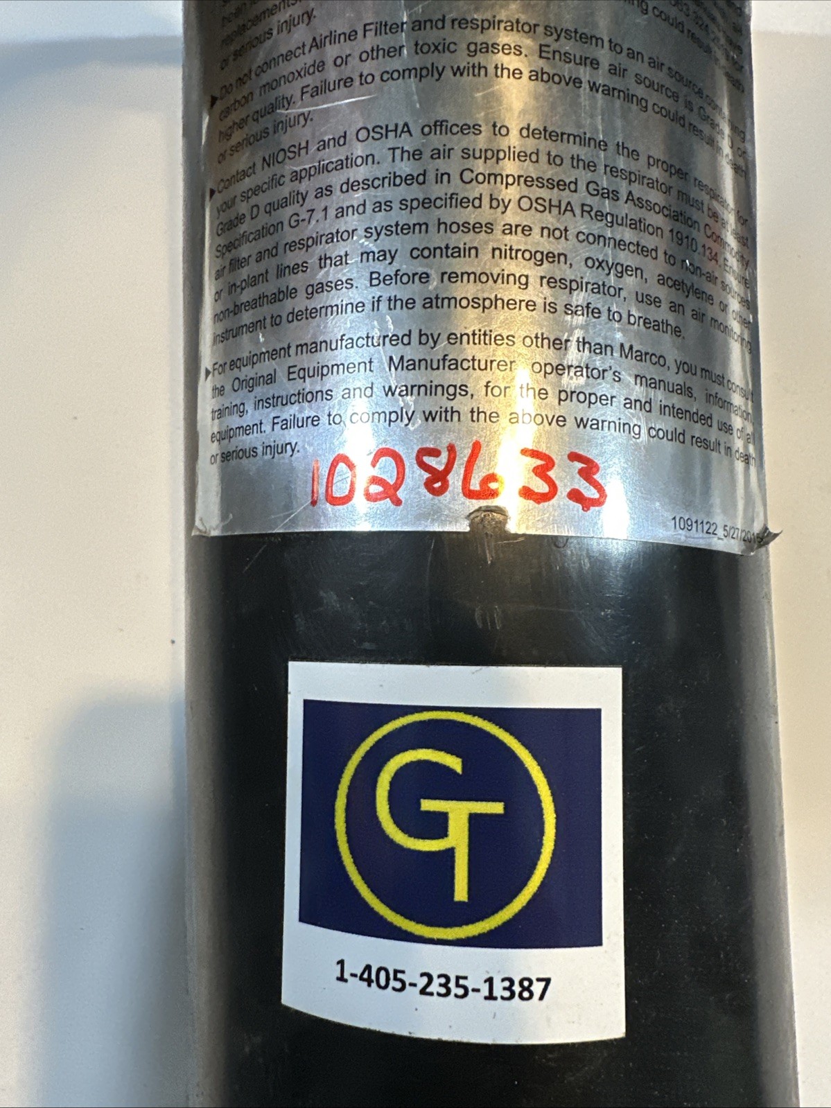 SEALED NEW MARCO 1028633 AIRLINE FILTER CARTRIDGE NO FLANGE