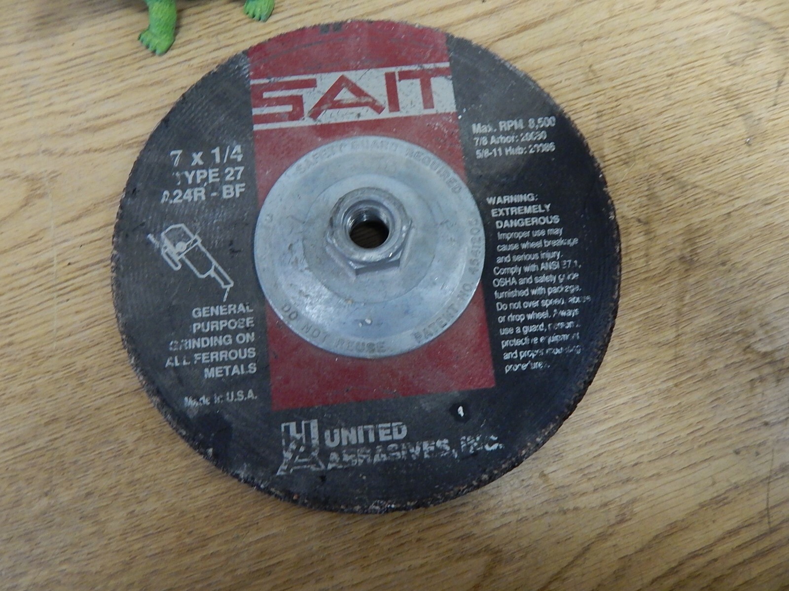 SaiT 7X1/4 Type 27 Grinding Wheel A24R-BF 718 Arbor: 20080 *FREE SHIPPING*