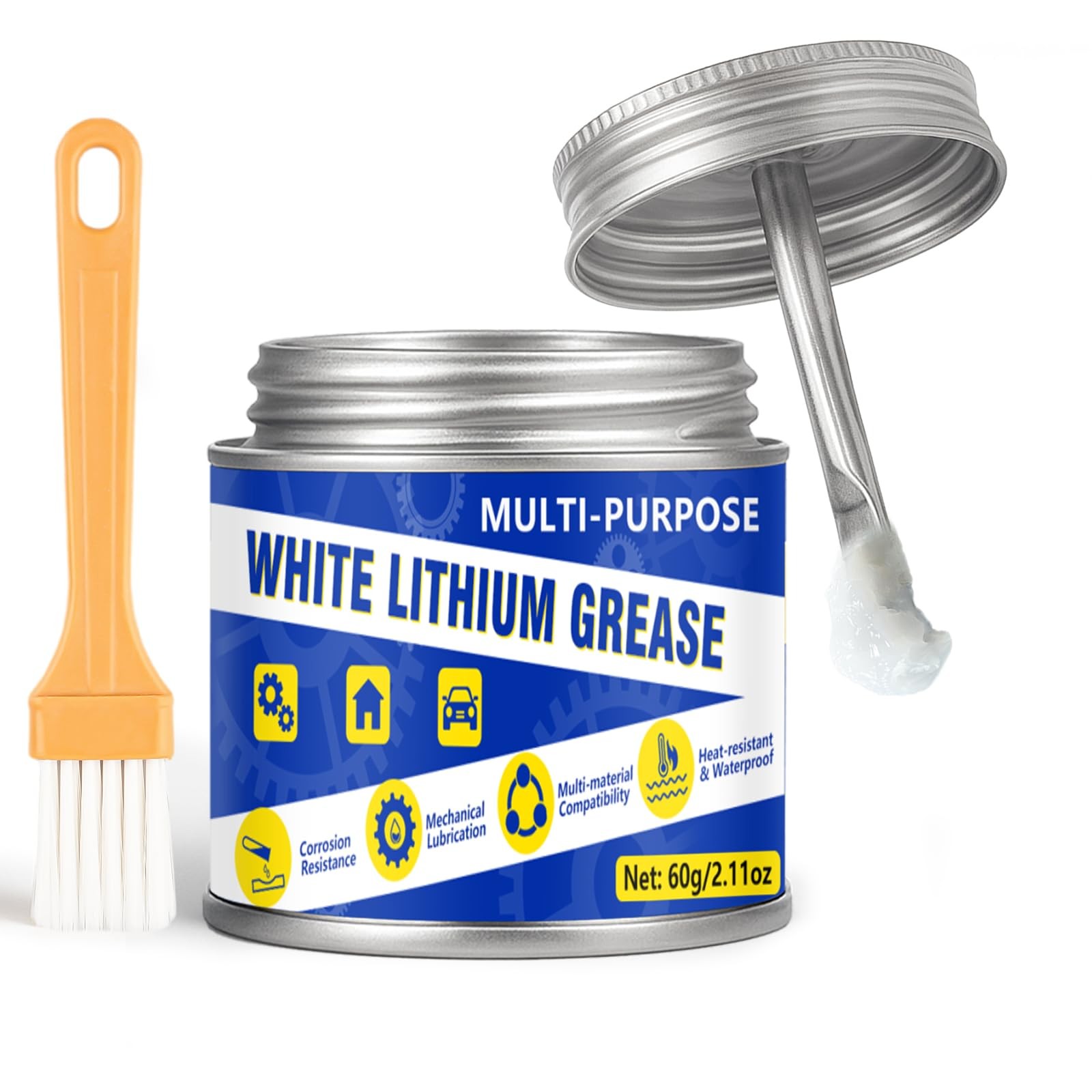 White Lithium Grease 60 ML, Multi-Purpose Garage Door Lubricant, Bike Grease…
