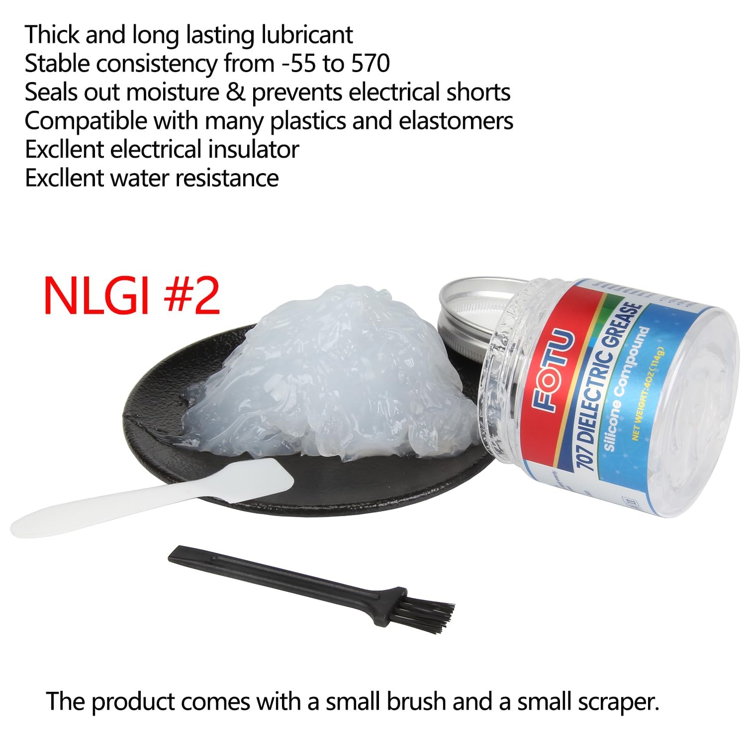 FOTU 707 Dielectric Grease for Electrical Connectors to Battery 4 Oz, 1-Pack