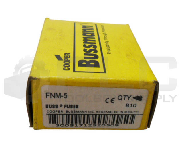 NEW BOX OF 9 BUSSMANN FNM-5 TIME DELAY FUSE 5A 250VAC *READ*