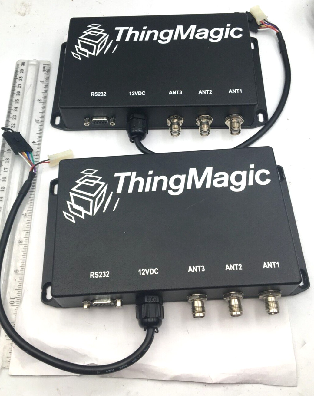 ThingMagic Lot of 2 Reader RS232, 12VDC, 5407A-SR5E, 540-0012-01 Working
