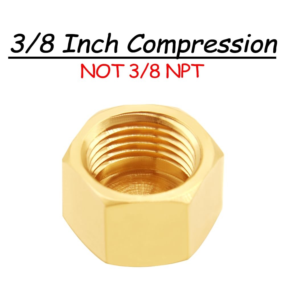 12PCS Brass 3/8 Inch Compression Caps, 3/8″ Female Stop Valve Cap Fitting for…