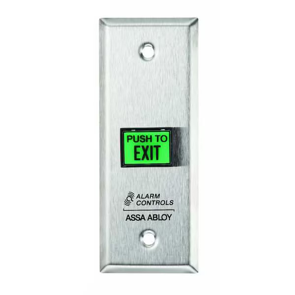 Alarm Controls Exit Button,Narrow,Stainless Steel TS-9 Alarm Controls TS-9 302