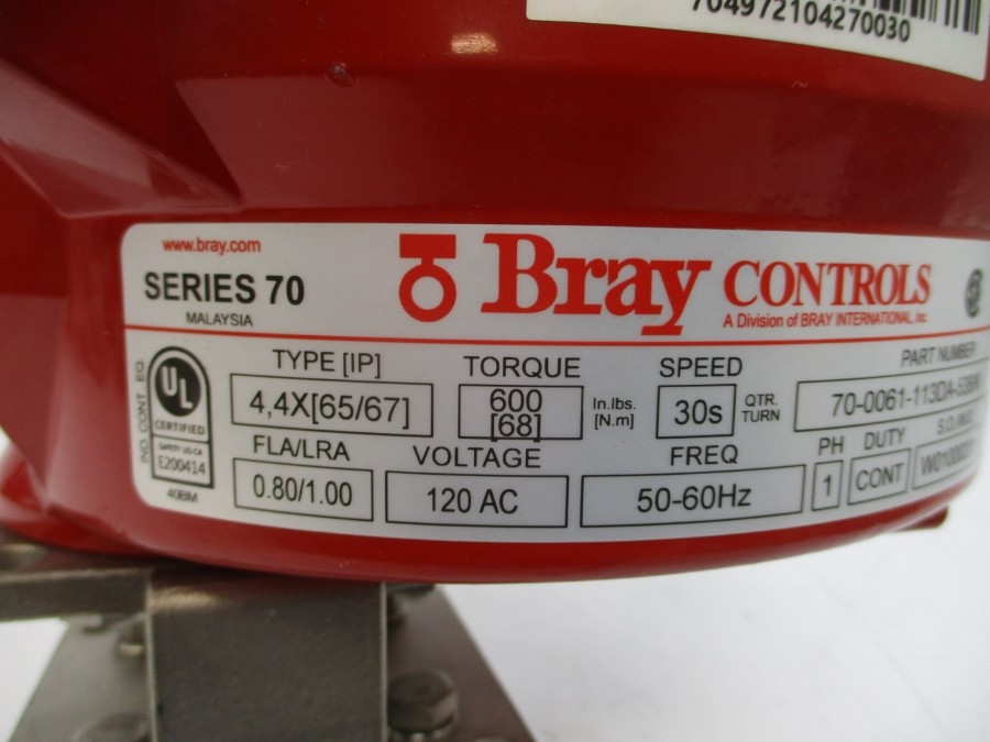 BRAY CONTROLS 70-0061-113DA-536/K SER. 70 120VAC 0.80/1.00A 1-1/2″ NSNP