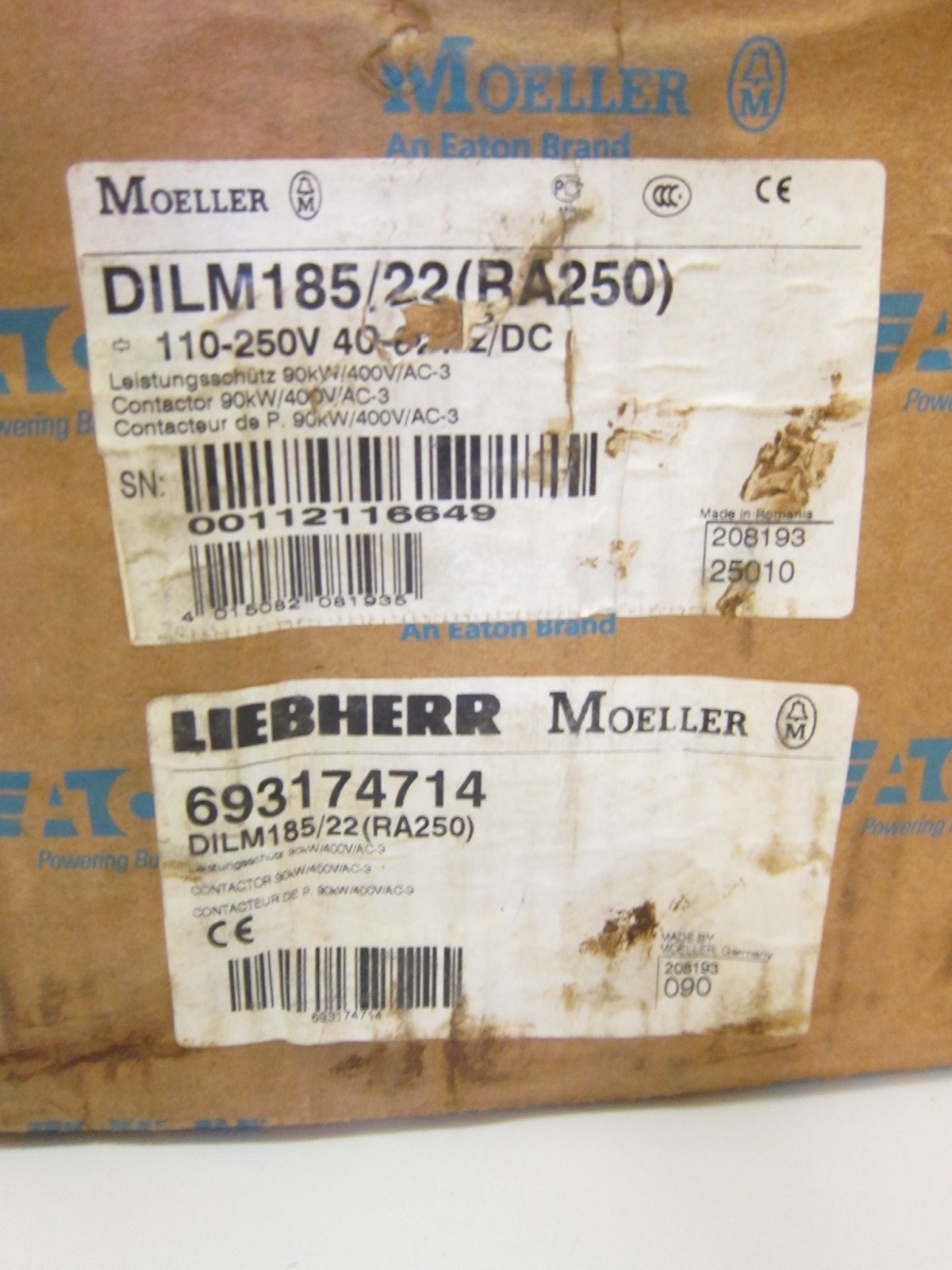 New Eaton Klockner Moeller DILM185/22 (RA250) Contactor
