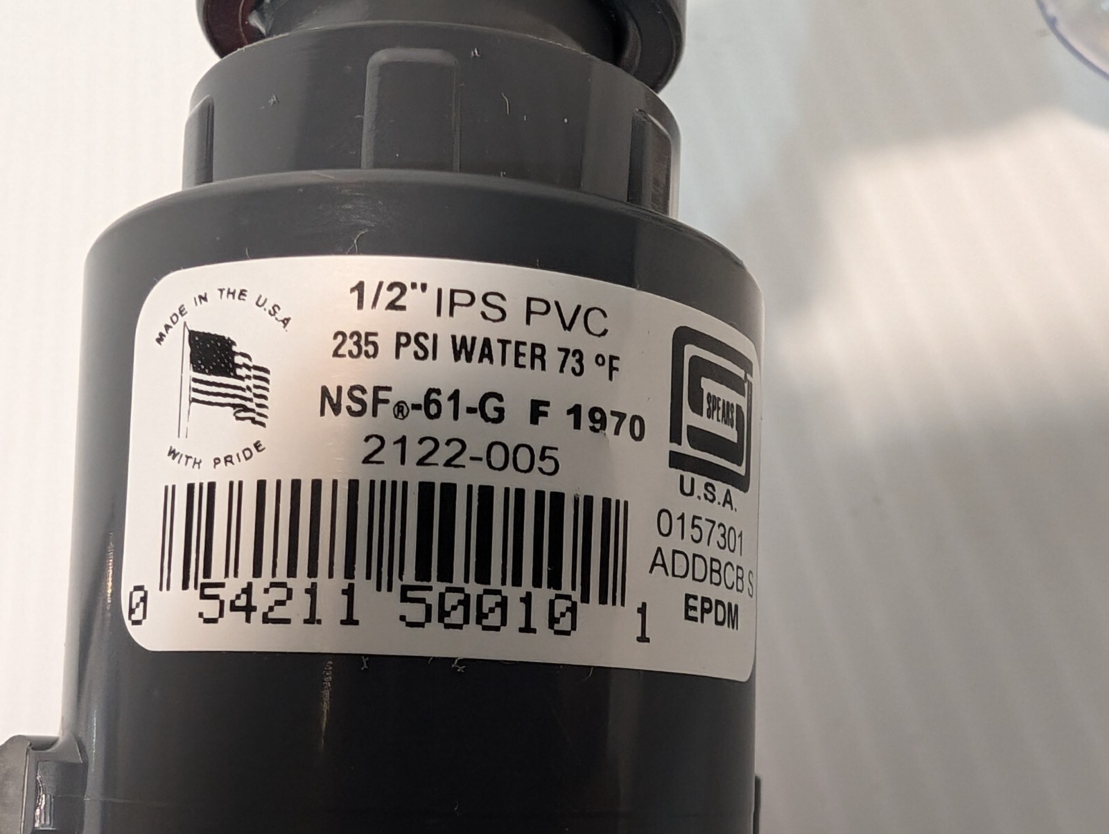Spears NSF-61-G F 1970 1/2″ IPS PVC Manifold Pipe 2122-005 – Free Ship+Return