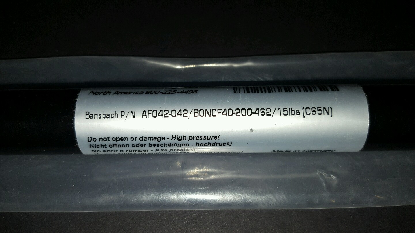 Bansbach Easylift Gas Spring 6EYF2 AF042-042/BONOF40-200-462/15lbs