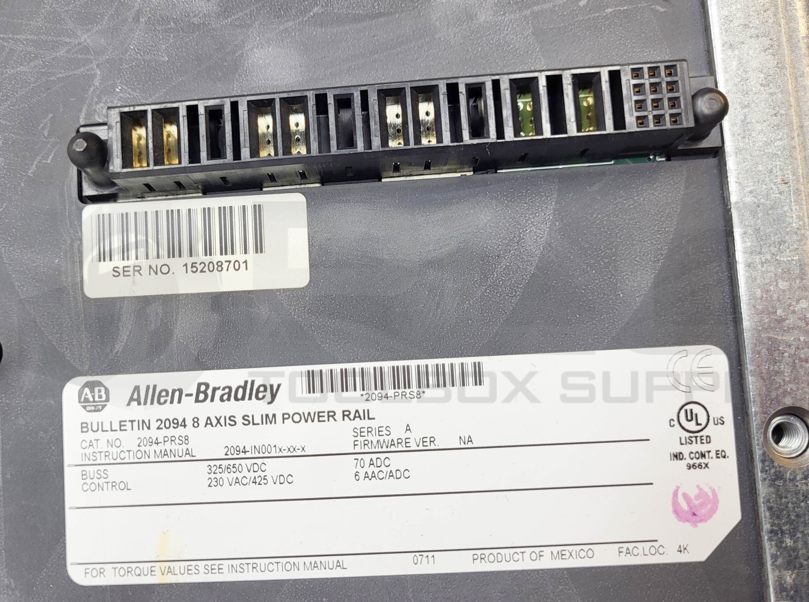 ALLEN BRADLEY 2094-PRS8 /A 8 AXIS SLIM POWER RAIL 325-650VDC